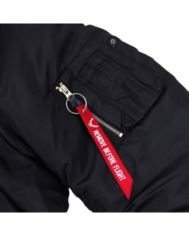 Veste Aviation MA-1 noire Fosco Garments blouson aviateur chaud, robuste et fonctionnel, reproduction