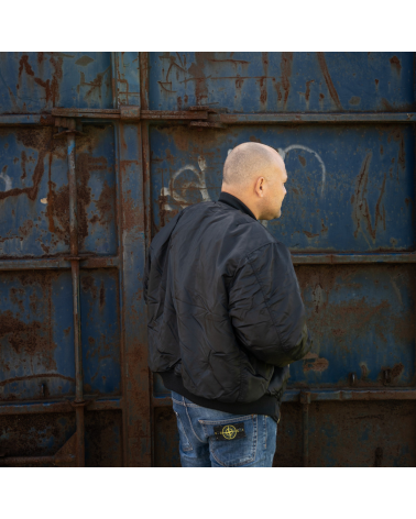 Veste Aviation MA-1 noire Fosco Garments — blouson aviateur chaud, robuste et fonctionnel, reproduction