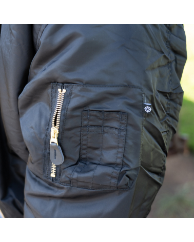 Veste Aviation MA-1 noire Fosco Garments — blouson aviateur chaud, robuste et fonctionnel, reproduction