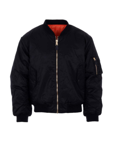 Veste Aviation MA-1 noire Fosco Garments blouson aviateur chaud, robuste et fonctionnel, reproduction
