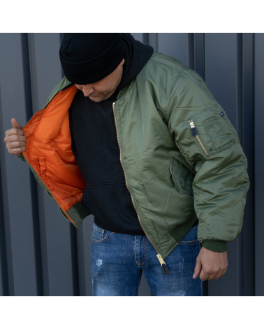 Veste Aviation MA-1 vert Fostex Garments blouson aviateur chaud, robuste et confortable