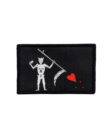 Patch tactique Pirate Barbe Noir Reapers Armement patch tissé 5x8 cm avec dos velcro, robuste et détaillé