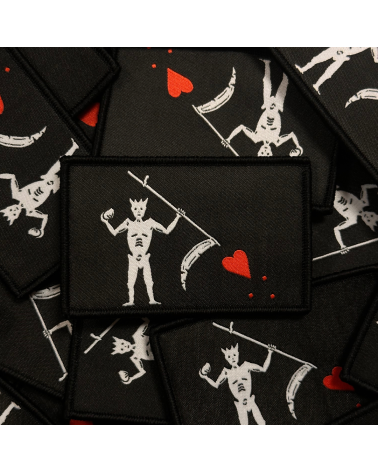 Patch tactique Pirate Barbe Noir Reapers Armement patch tissé 5x8 cm avec dos velcro, robuste et détaillé
