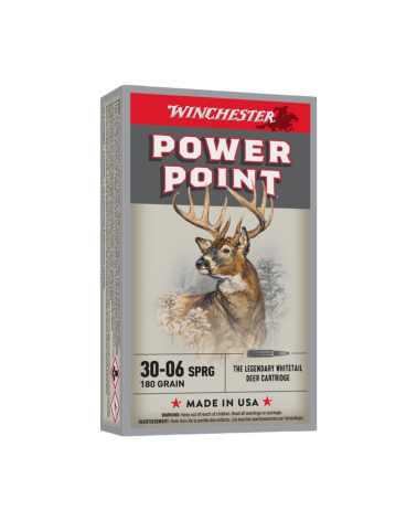 oîte de 20 cartouches .30 06 SPR Super X Power Point 180 gr Winchester munition de chasse polyvalente