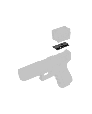 Platine adaptatrice MOS to VOD Vector Optics  plaque acier #45 usinée CNC, compatible SCRD-63 Frenzy