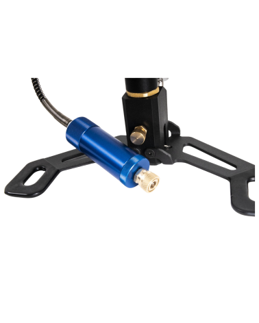 Pompe à mains Powair — inox, manomètre antichoc 40 mm, connecteur M10x1 rapide, flexible 50 cm