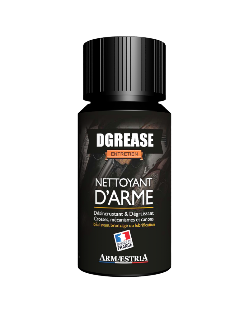 Nettoyant Dgrease 50ml Armaestria — dégraissant sans odeur pour crosses, mécanismes et canons