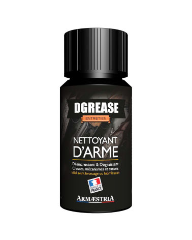 Nettoyant Dgrease 50ml Armaestria — dégraissant sans odeur pour crosses, mécanismes et canons