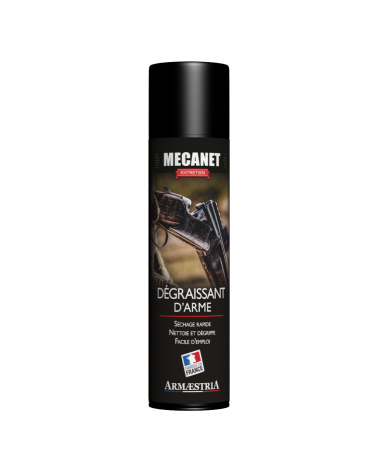 Dégraissant Mecanet Armaestria 250ml — nettoie et dégrippe canons et mécanismes d’armes