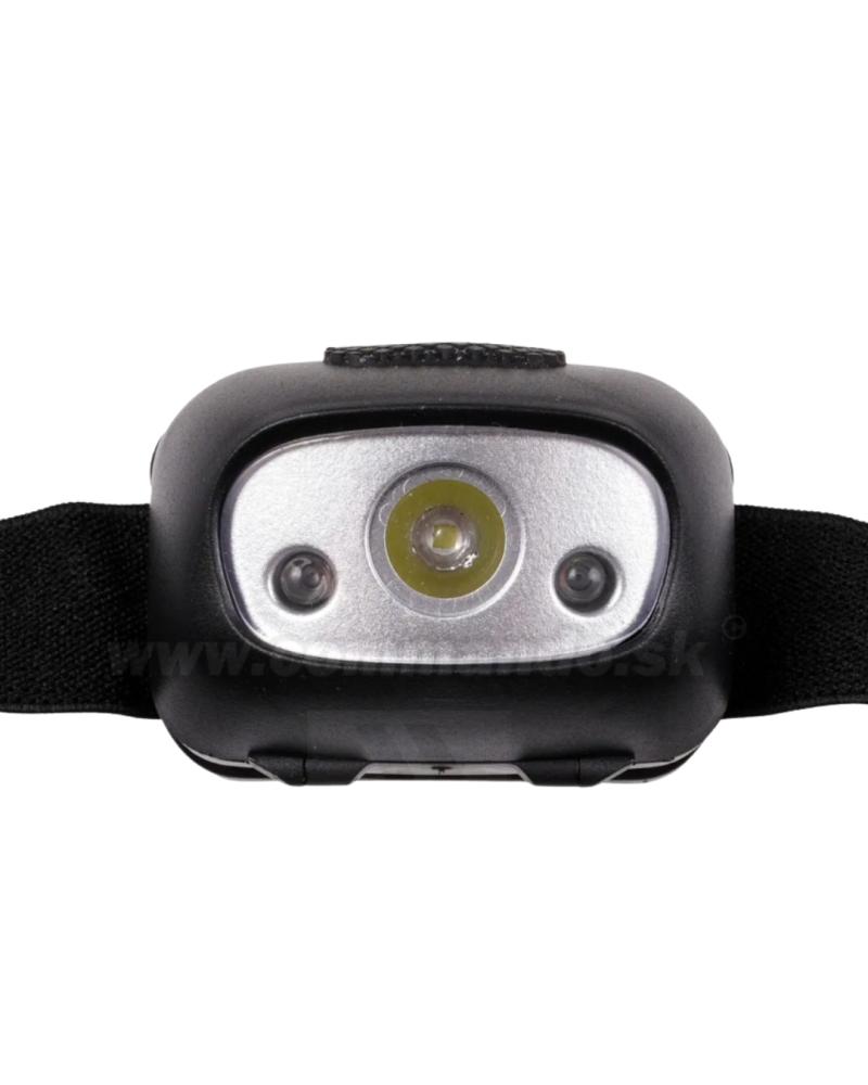 Lampe frontale XPELED rouge blanc 200 lumens — étanche IPX4, portée 150 m et bandeau réglable. Liquidation de stock en cours.