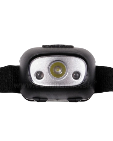 Lampe frontale XPELED rouge blanc 200 lumens — étanche IPX4, portée 150 m et bandeau réglable. Liquidation de stock en cours.