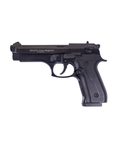 Pistolet d alarme Firat Magnum 9 mm PAK Ekol noir livré en mallette ABS avec canon fileté M9 et adaptateur lance fusée.