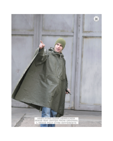Poncho Mil-Tec BW vert olive imperméable, capuche réglable, œillets et pressions pour montage en abri ou tarp