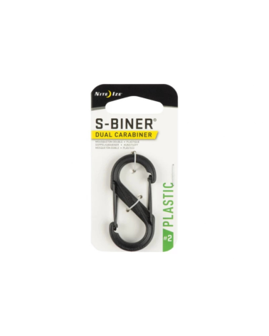 S-Biner Dual Carabiner Nite Ize noir — mousqueton double entrée en plastique renforcé avec verrous inox