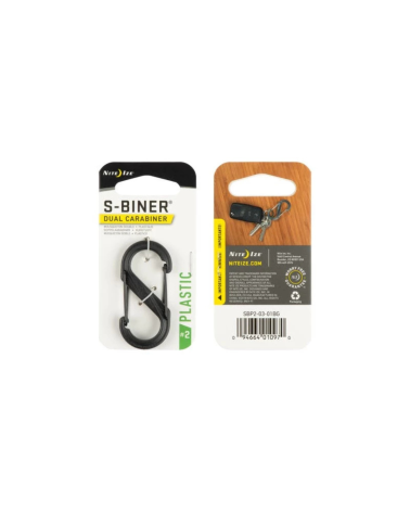 S-Biner Dual Carabiner Nite Ize noir — mousqueton double entrée en plastique renforcé avec verrous inox