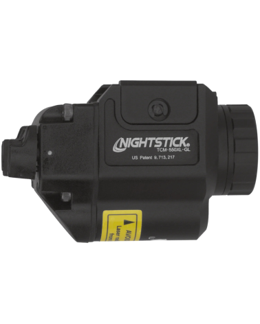 Lampe arme Nightstick TCM-550XL-GL compact 550 lumens, laser vert 532 nm, ambidextre, portée 136 m