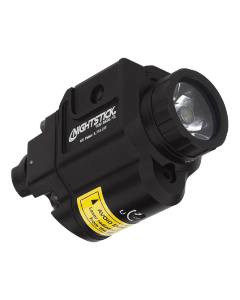Lampe arme Nightstick TCM-550XL-GL compact 550 lumens, laser vert 532 nm, ambidextre, portée 136 m