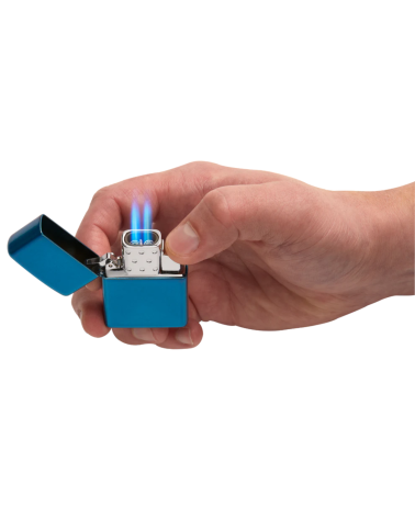 Insert Zippo tempête double flamme bleue rechargeable au butane, allumage piézo, compatible boîtiers Zippo standards