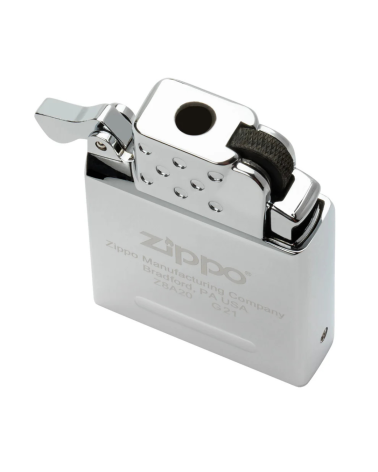 Insert Zippo butane flamme jaune — allumage à pierre, rechargeable au butane, compatible boîtiers Zippo standards