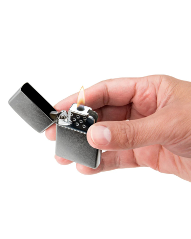 Insert Zippo butane flamme jaune — allumage à pierre, rechargeable au butane, compatible boîtiers Zippo standards