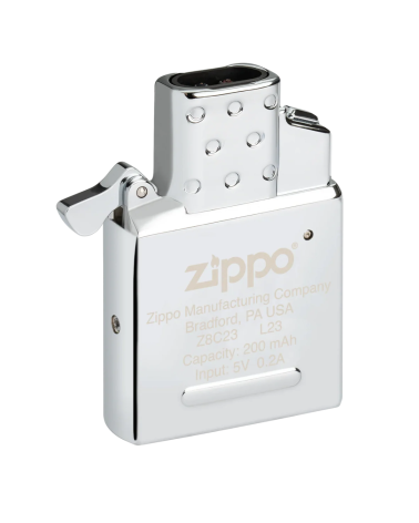 Insert Zippo rechargeable double arc flamme plasma sans vent, rechargeable USB-C, compatible boîtiers standards