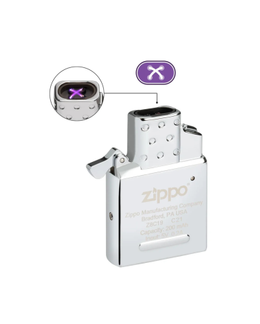 Insert Zippo rechargeable double arc flamme plasma sans vent, rechargeable USB-C, compatible boîtiers standards