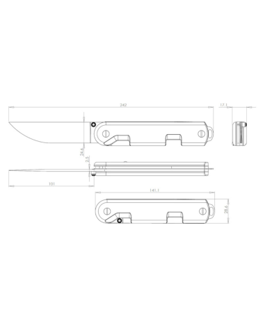 Couteau Bivouac Baroudeur kaki TB Outdoor — lame Liner Lock, ouvre-boites et tire-bouchons, outil polyvalent pour missions