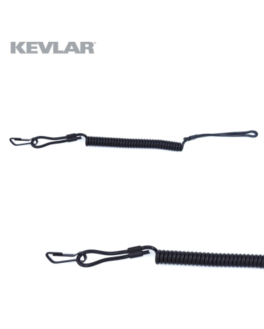 Dragonne Kevlar noire OPEX — câble 3,5 mm ultra résistant, accessoire tactique réglementaire
