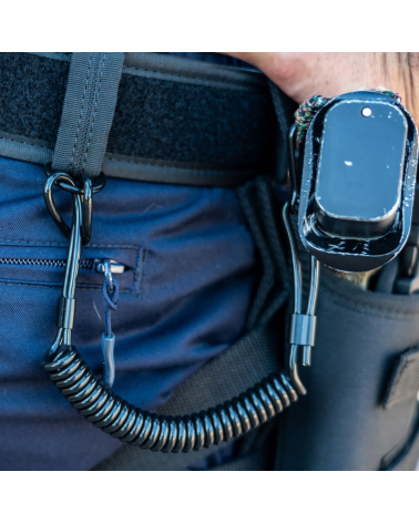 Dragonne Kevlar noire OPEX — câble 3,5 mm ultra résistant, accessoire tactique réglementaire