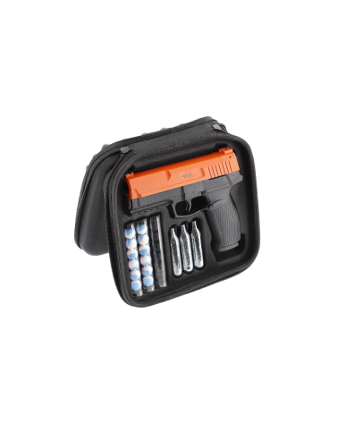 Pack P2P Secure 68P .68 Umarex marqueur CO2 6 coups 16 J, Quick-Piercing, livré en mallette avec billes poivre, craie