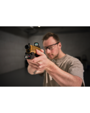 Pistolet Glock 19X MOS BBS 6 mm CO2 1 J Umarex, finition coyote, blowback, filetage M14x1 CCW et plaques MOS