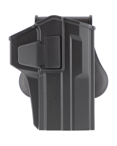 Holster droitier pour P2P Secure 68P / T4E Impax P68 coque Kydex, rétention réglable, montage ceinture et MOLLE inclus.