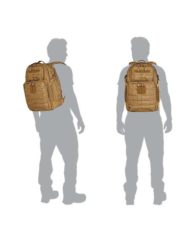 Sac à dos Rush 24 2.0 noir 5.11 Tactical — sac tactique 37L en nylon 1050D DWR avec poches multiples