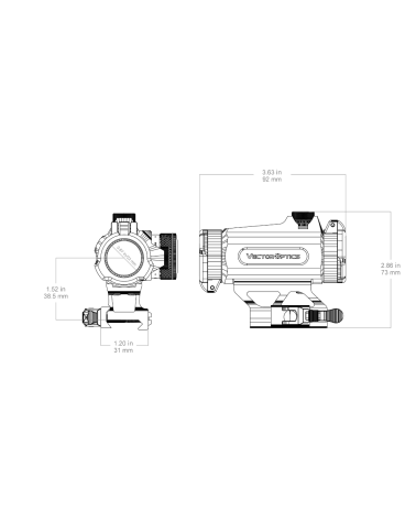Point rouge Vector Optics Maverick-II 1x25 Gen II compact, 3 MOA, montage Picatinny quick-release