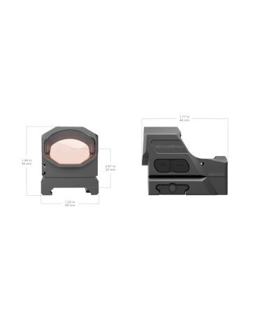 Point rouge Vector Optics Frenzy X Flex 1x19x28 Gen II — fenêtre large 19x28 mm, 3 MOA, capteur de mouvement