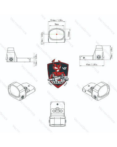 Point rouge Vector Optics Frenzy FM 1x20x28 3 MOA — compact, précis et résistant, idéal pour compétition IPSC