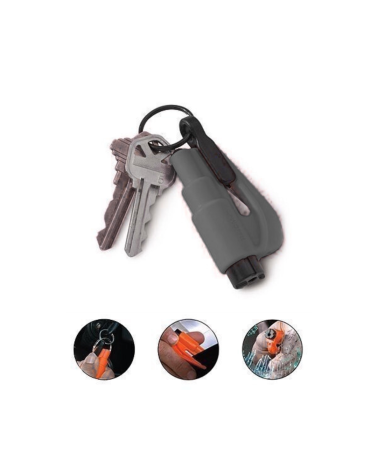 Brise-vitre coupe sangle noir Resqme — outil compact et léger 2 en 1 pour couper ceinture de sécurité et briser