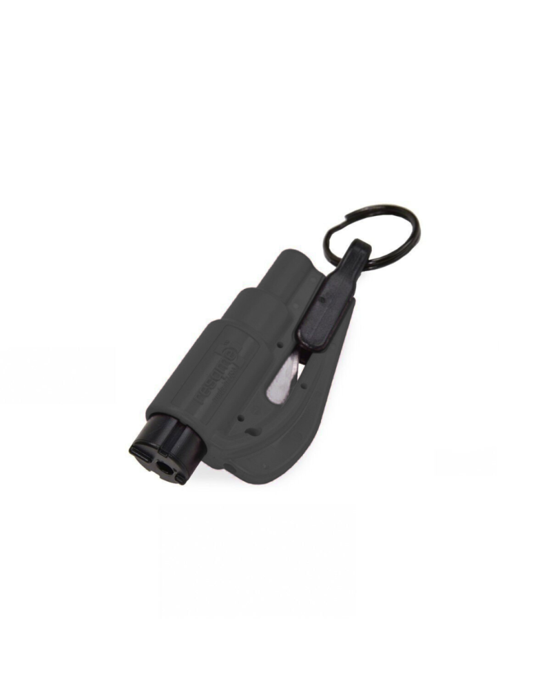 Brise-vitre coupe sangle noir Resqme — outil compact et léger 2 en 1 pour couper ceinture de sécurité et briser