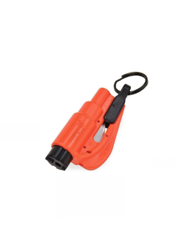 Brise-vitre coupe sangle orange Resqme — outil compact et visible 2 en 1 pour couper ceinture de sécurité et briser vitre