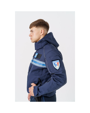 Veste Softshell Iron Police Municipale bande gitane DMB Uniform — veste professionnelle coupe vent déperlante