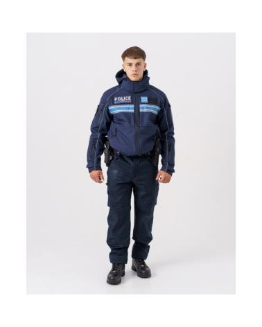 Veste Softshell Iron Police Municipale bande gitane DMB Uniform — veste professionnelle coupe vent déperlante