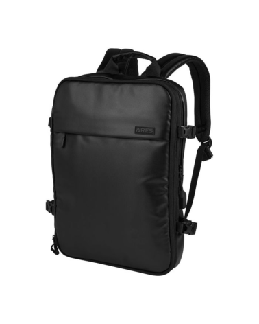 Sac à dos Traveler 20L noir A.R.E.S. — sac fonctionnel avec compartiments pour vêtements et ordinateur, prise USB