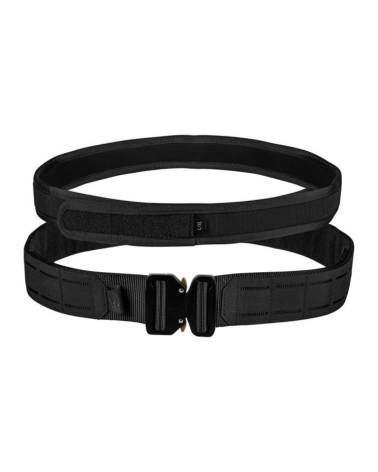 Ceinturon tactique Duo Fast nylon noir ARES — ceinture double avec système MOLLE et boucle métal
