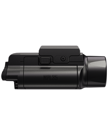 Lampe tactique pour arme Nitecore NPL35 2000 lumens compatible Glock et rail Picatinny avec portée de 412 mètres.
