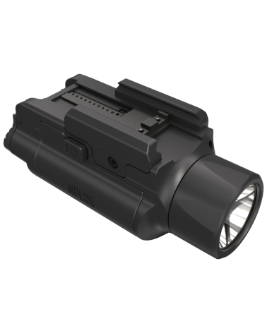 Lampe tactique pour arme Nitecore NPL35 2000 lumens compatible Glock et rail Picatinny avec portée de 412 mètres.