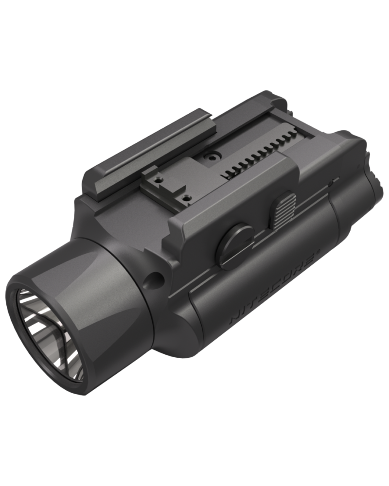 Lampe tactique pour arme Nitecore NPL35 2000 lumens compatible Glock et rail Picatinny avec portée de 412 mètres.