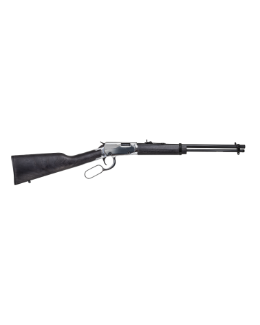 Carabine Rossi Rio Bravo Nickel Black calibre 22LR à levier de sous garde avec crosse bois et canon 46 cm.