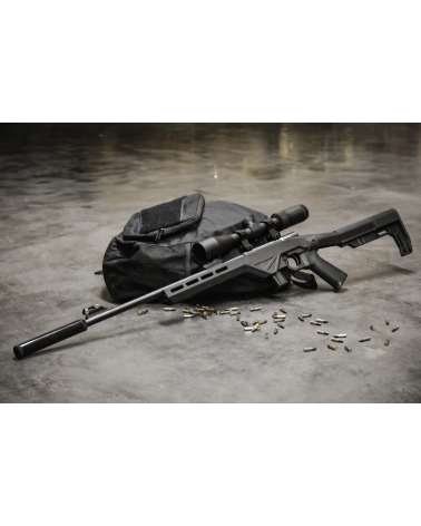 Pack Citadel Trakr Sniper calibre 22LR avec lunette 3 9x40, bipied, réducteur de son et fourreau pour tir de précision.