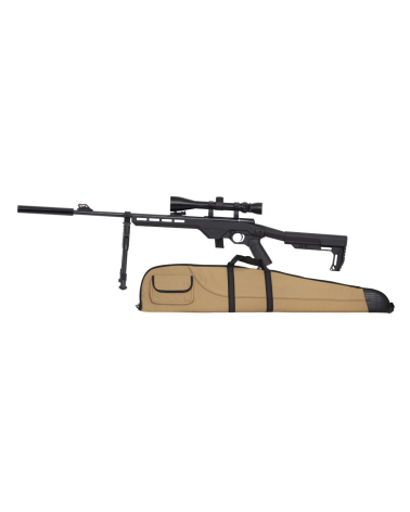Pack Citadel Trakr Sniper calibre 22LR avec lunette 3 9x40, bipied, réducteur de son et fourreau pour tir de précision.