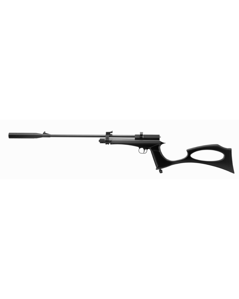 Pistolet Snowpeak CP2 calibre 4.5 mm CO2 convertible en carabine avec silencieux et canon long.